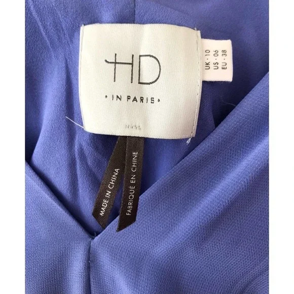 HD in Paris Periwinkle Empire Waist Sleeveless Lavender Purple Dress Size 6​​​ - Picture 15 of 16